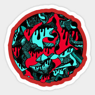 Turqred Circle of Drip Sticker